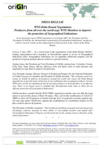 Microsoft Word - Press Release.Open Letter on WTO GI Negotiations.EN.doc