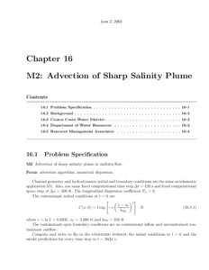 June 2, 2001  Chapter 16 M2: Advection of Sharp Salinity Plume Contents 16.1 Problem Specification . . . . . . . . . . . . . . . . . . . . . . . . . . . . . 16-1