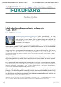 Lille Region Opens European Centre for Innovative Textiles (CETI) | Textiles Update
