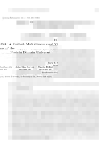 Genome Informatics 15(1): 213–ELISA: A Unified, Multidimensional View of the Protein Domain Universe
