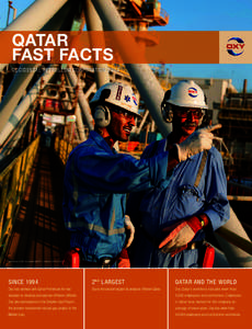 QATAR FAST FACTS OCCIDENTAL PETROLEUM CORPORATION 2014 Employees at the Oxy-operated PS-1 complex, offshore Qatar