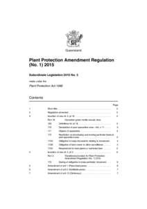 Queensland  Plant Protection Amendment Regulation (NoSubordinate Legislation 2015 No. 5 made under the