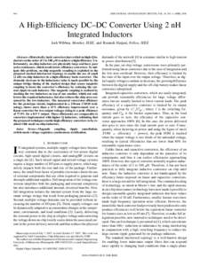 844  IEEE JOURNAL OF SOLID-STATE CIRCUITS, VOL. 43, NO. 4, APRIL 2008 A High-Efficiency DC–DC Converter Using 2 nH Integrated Inductors