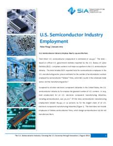 U.S. Semiconductor Industry Employment Falan Yinug1 | January 2015 U.S. Semiconductor Industry Employs Nearly 250,000 Workers Total direct U.S. semiconductor employment is estimated at 242,337.2 This total – based on o
