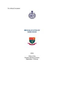 Meghalaya Police Handbook 2004