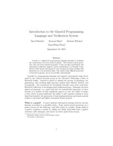 Introduction to the Guardol Programming Language and Verification System David Hardin∗ Konrad Slind∗