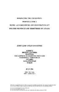 RENOVATING THE FOUNDATION: PROPOSALS FOR A MODEL LAND RECORDING AND REGISTRATION ACT