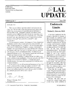 In this issue: Endotoxin Limits Technical Services Department Calendar  pfiJLAL