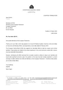 Letter to EFDD Members (QZ27) on high-denomination euro banknotes