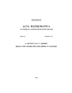 SEPARATUM  ACTA MATHEMATICA ACADEMIAE SCIENTIARUM HUNGARICAE  FASCICULI 1-2