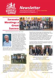 Issue 1, March[removed]Sarasota Meetings a Great Success