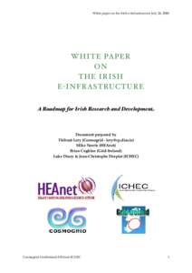 White paper on the Irish e-Infrastructure July 26, 2006  WHI TE PAP E R ON THE I RI S H E - I N F RAS TRU CTU RE