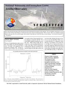 July 1998, Number 25 For a long time the front page of this newsletter has been dedicated to the progress of the upgrade. Now you might be expecting us to say that we have left those days behind us, and that the observat
