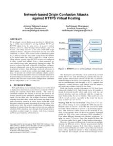 Network-based Origin Confusion Attacks against HTTPS Virtual Hosting Antoine Delignat-Lavaud Karthikeyan Bhargavan