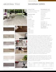 PORCELAIN & CERAMIC  SAVANNAH SERIES PRODUCT TYPE  RECOMMENDED USES