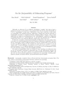 Complexity classes / Computability theory / Theory of computation / Pseudorandomness / Models of computation / Obfuscated code / Oracle machine / Algorithm / P / Theoretical computer science / Computational complexity theory / Applied mathematics