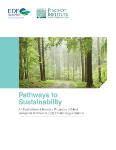 Pathways to Sustainability An Evaluation of Forestry Programs to Meet European Biomass Supply Chain Requirements  Pathways to