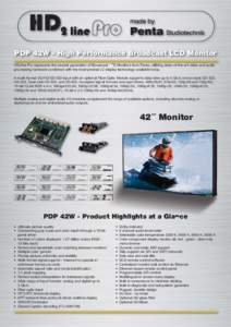 PDP 42W - High Performance Broadcast LCD Monitor HD2 HD 2line i Pro P represents