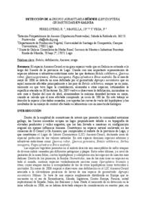 DETECCIÓN DE AGRIOPIS AURANTIARIA HÜBNER (LEPIDOPTERA, GEOMETRIDAE) EN GALICIA PÉREZ-OTERO, R. 1; MANSILLA, J.P.1,2 Y VEGA, P.3