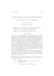 747  Documenta Math. The Rank-One Limit of the Fourier-Mukai Transform Gerard van der Geer and Alexis Kouvidakis