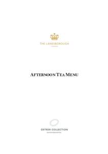 AFTERNOON TEA MENU  Eric Frechon, Chef Patron and three Michelin starred Chef at Hotel Le Bristol Paris, with Florian Favario, Executive Chef, are delighted to introduce you to the new