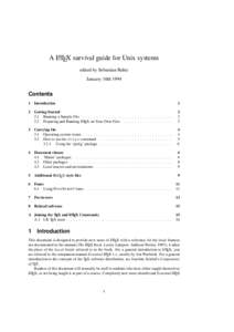 A LATEX survival guide for Unix systems edited by Sebastian Rahtz January 10th 1994 Contents 1
