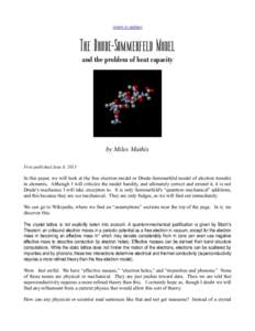 return to updates  The Drude-Sommerfeld Model and the problem of heat capacity  by Miles Mathis