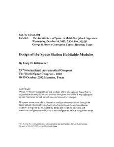 IAC-02-IAA[removed]IAA.8.2. The Architecture of Space: A Multi-Disciplined Approach