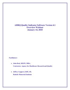 Microsoft Word - AHRQ-QI Version 4.1 Webinar-Jan 14 transcript.docx