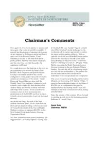 RNZIH Newsletter, 2009, No. 1, March