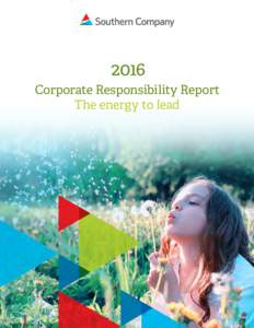 2016 Corporate Responsibility Report The energy to lead Southern Company Environmental Information on the web