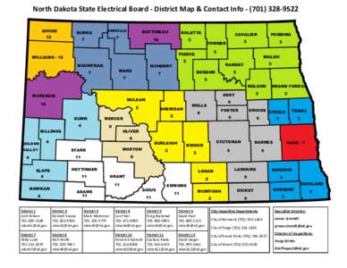 North Dakota State Electrical Board - District Map & Contact Info DIVIDE 12 BURKE