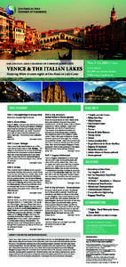 LOS ANGELES AREA CHAMBER OF COMMERCE PRESENTS  Nov. 5-13, 2014 VENICE & THE ITALIAN LAKES
