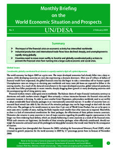 Monthly Briefing on the World Economic Situation and Prospects UN/DESA