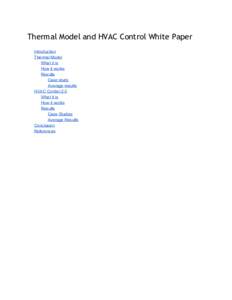    Thermal Model and HVAC Control White Paper   Introduction  Thermal Model 