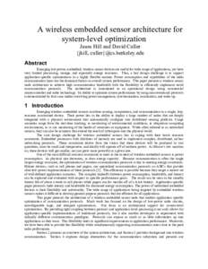 A wireless embedded sensor architecture for system-level optimization
