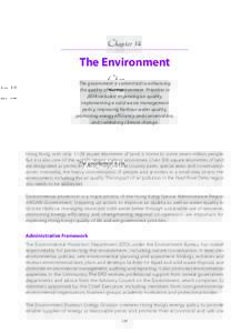 Chapter 14  The Environment The government is committed to enhancing the quality of the environment. Priorities in 2014 included improving air quality,