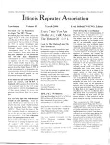 Member, Mid-America Coordination Council, Inc.  Charter Member, National Frequency Coordination Council 111111101S Repeater Newsletter