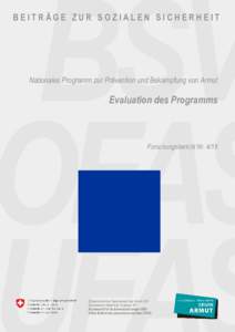 Evaluation Nationales Programm gegen Armut