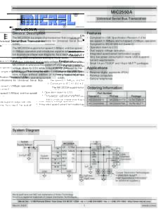 MIC2550A  Micrel, Inc. MIC2550A Universal Serial Bus Transceiver
