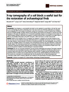 X-ray tomography of a soil block: a useful tool for the restoration of archaeological finds