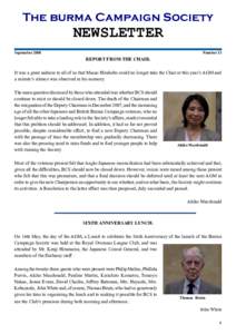 The burma Campaign Society  NEWSLETTER September 2008