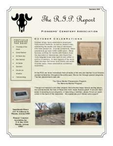SeptemberThe R.I.P. Report Pioneers’ Cemetery Association  FESTIVALS