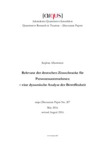 Arbeitskreis Quantitative Steuerlehre Quantitative Research in Taxation – Discussion Papers Stephan Alberternst  Relevanz der deutschen Zinsschranke für