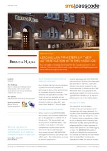 CASE STUDY: Legal  Bruun & Hjejle Leading law firm steps up their authentication with SMS PASSCODE