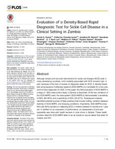 RESEARCH ARTICLE  OPEN ACCESS Citation: Kumar AA, Chunda-Liyoka C, Hennek JW, Mantina H, Lee SYR, et alEvaluation of a Density-Based Rapid Diagnostic Test for