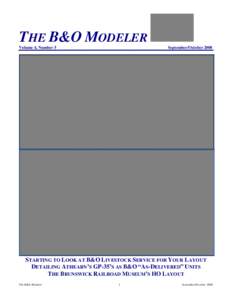 THE B&O MODELER Volume 4, Number 5 September/October[removed]STARTING TO LOOK AT B&O LIVESTOCK SERVICE FOR YOUR LAYOUT