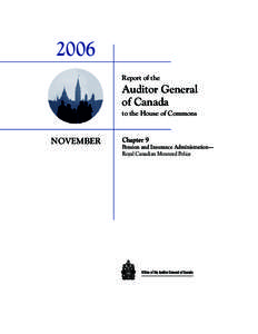 2006 Report of the Auditor General of Canada to the House of Commons