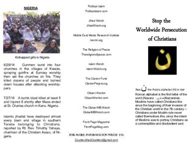 NIGERIA  Political Islam Politicalislam.com Jihad Watch JihadWatch.org