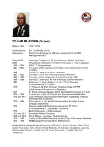 WILLIAM MILLERSON (Curaçao) Date of birthKarate Grade